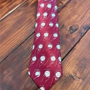 Baseball Patterned Red Tie - Josh Bach